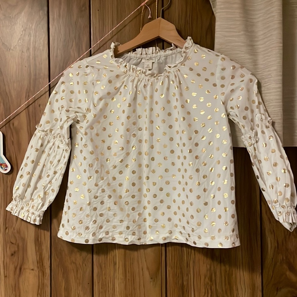 Crew cuts gold dots blouse girl size 10